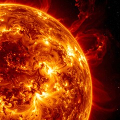 Fiery sun, intense solar activity