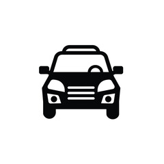 Obraz premium Simple black icon of a car facing forward