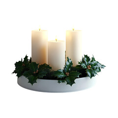 christmas wreath with candle