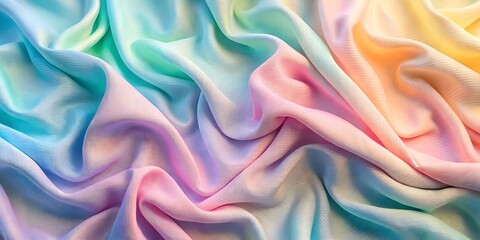 Photo of pastel rainbow fabric texture background with soft colors, creating a smooth and vibrant surface for various design applications and artistic expressions