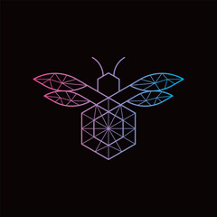 Geometric Luxury Bee Logo Design