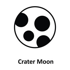 Fototapeta premium Crater Moon Vector icon which can easily modify or edit