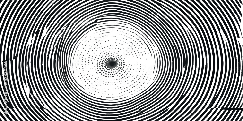 Poster halftone optical illusion spiral vector abstract pattern