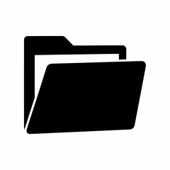 Black Folder Icon Vector Isolated on White