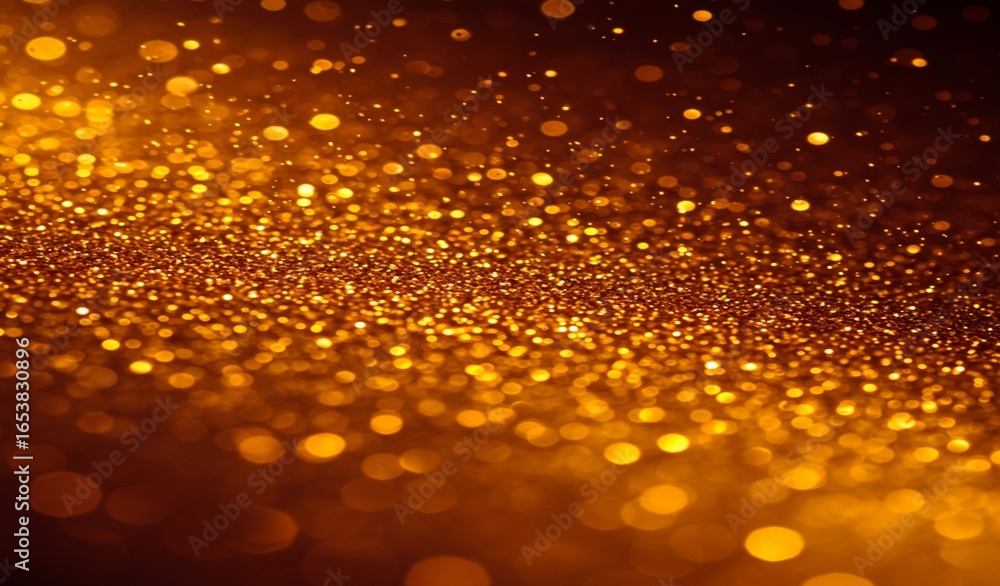 Poster sparkling gold glitter texture background with soft bokeh lights creating a luxurious and festive at