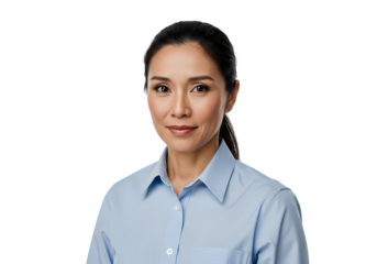 Portrait of a Young Asian Businesswoman isolated on transparent background