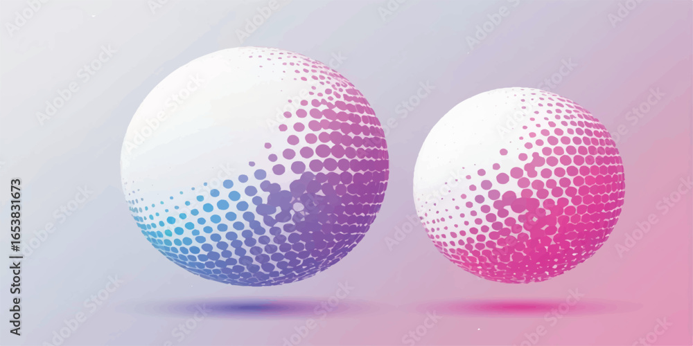 Poster retro y2k halftone futuristic gradient sphere vector design
