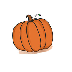 pumpkin isolated on white Simple orange pumpkin