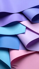 Abstract paper layers in pastel colors