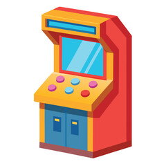 Retro Arcade Game Machine Toy Colorful Pixel Art Illustration