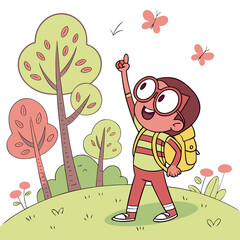 Vector illustration of a young boy