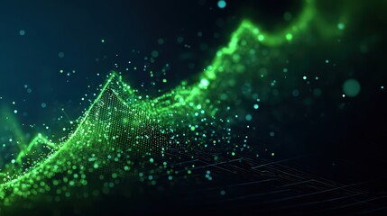 Abstract Digital Green Data Visualization Pattern