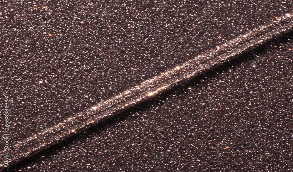 Poster sparkling rose gold glitter fabric texture with diagonal fold, creating a luxurious and glamorous ef