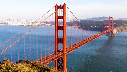 Obraz premium Golden Gate Bridge, Overlooking the Bay in San Francisco, profesional photoshoot