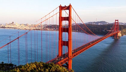 Fototapeta premium Golden Gate Bridge, Overlooking the Bay in San Francisco, profesional photoshoot
