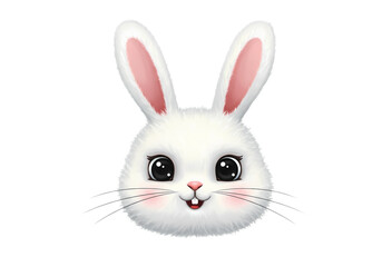 Fototapeta premium Charming White Rabbit Illustration: Digital Art for Children's Products and Design Projects isolated on transparent background