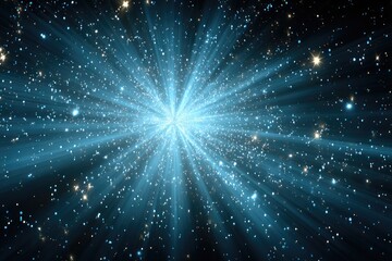 Fototapeta premium Abstract Glowing Light Burst In Dark Space