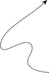 Dotted line arrow icons, directions signs