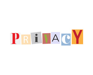 Colorful Privacy word on transparent background.