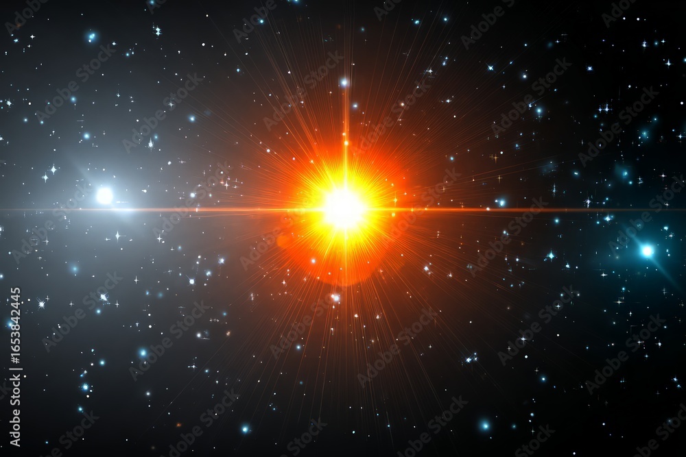 Aufkleber bright exploding star in outer space