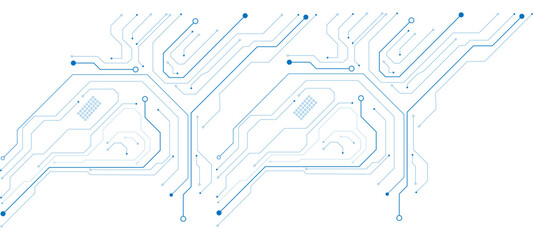 Abstract digital background with circuit line elements in technology blue