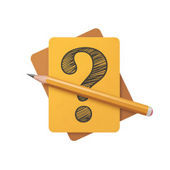 pencil with question mark for education and learning