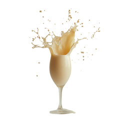 Glass of milk with a dramatic splash Png