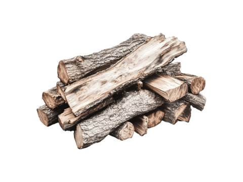 Stacked firewood logs arranged in a neat pile