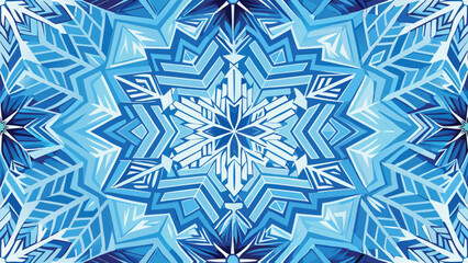 Pristine snow covered mountain landscape with clear blue sky