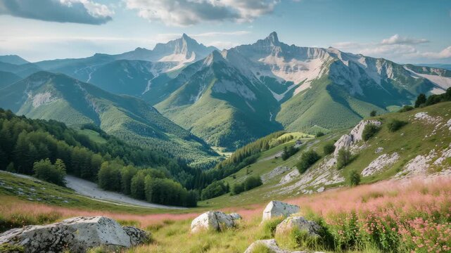 Peaceful Mountain Landscape in Romania: Scenic Time-Lapse of Nature and Outdoors