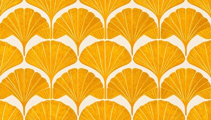 Vibrant Ginkgo Leaf Pattern Design japanese pattern