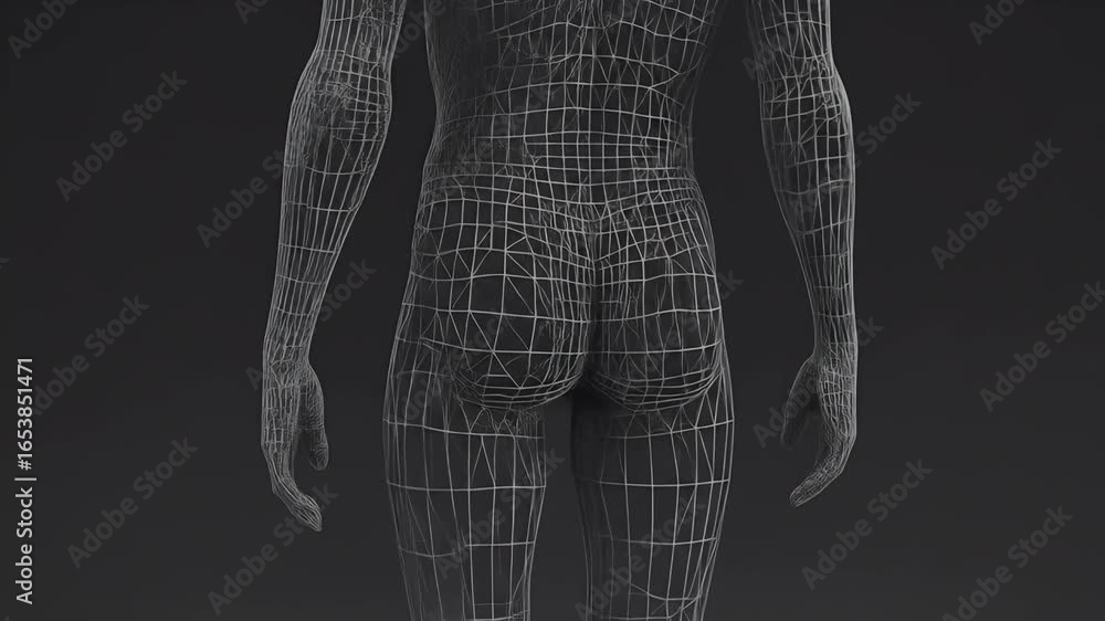 Aufkleber 3d abstract figure rendering with geometric pixelated texture