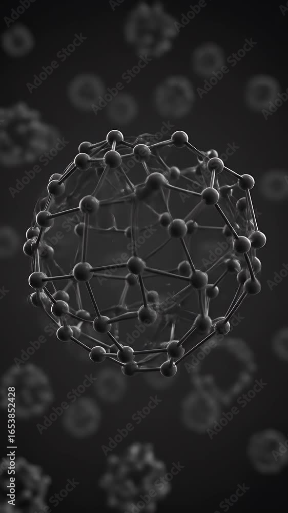 Aufkleber 3d abstract molecular network structure background