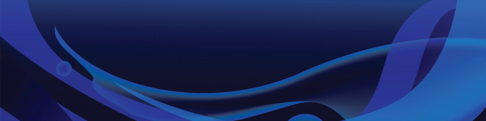 Blue abstract dynamic wave decoration horizontal banner and poster vector