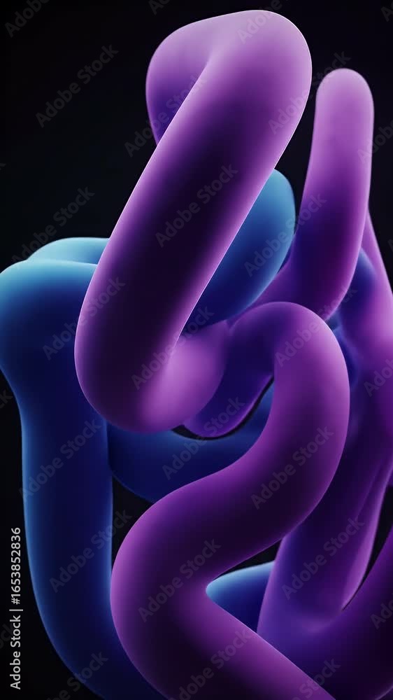 Aufkleber 3d abstract organic flowing curves smooth texture gradient color background