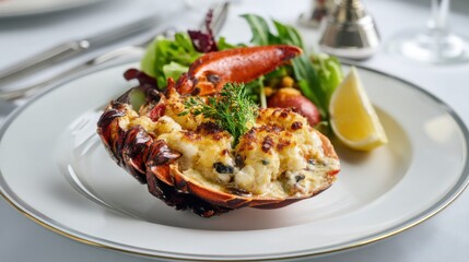 Elegant Lobster Thermidor Presentation
