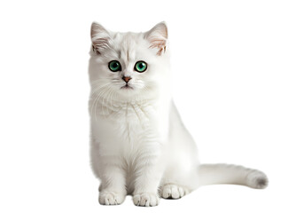 Naklejka premium White British Shorthair Kitten isolated on transparent background