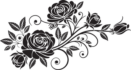 Decorative roses pattern for wedding invitation card