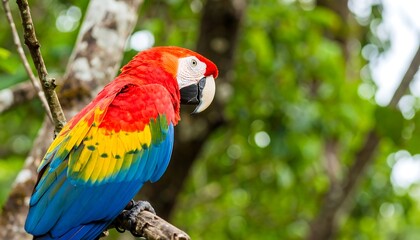 Fototapeta premium Colorful parrot perched on a branch
