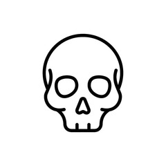 Obraz premium Minimalist human skull line icon with a bold black outline and rounded features. PNG Transparent