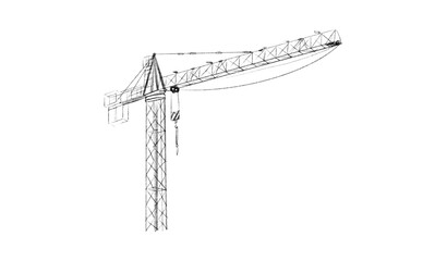 Building crane sketch © pikovit