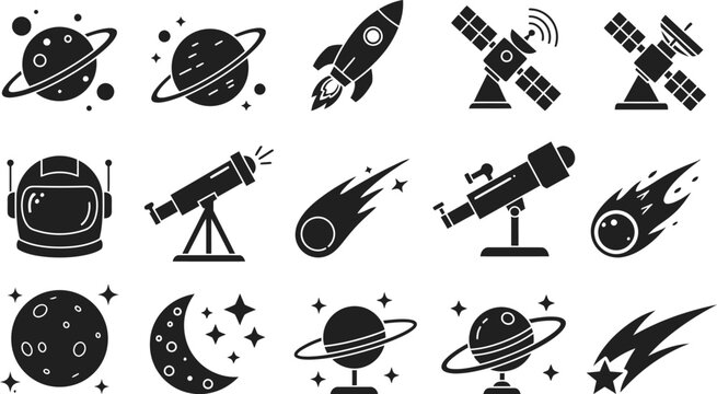 galaxy icons set PNG vactor