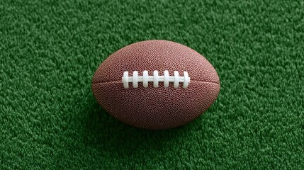 Enjoying a sunny day with a football resting on vibrant green grass at the local park during a friendly game among friends