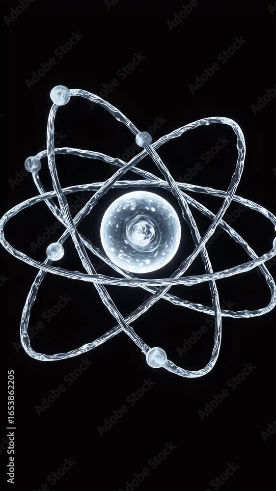Poster abstract 3d atom molecule structure science energy particles orbit nucleus