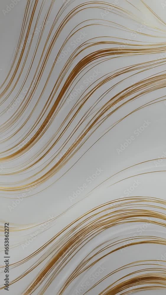 Poster abstract 3d background delicate gold lines flowing through smooth white texture
