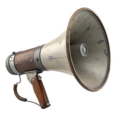 3d vintage megaphone on white background.png