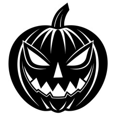 Pumpkin mask design silhouette vector illustration