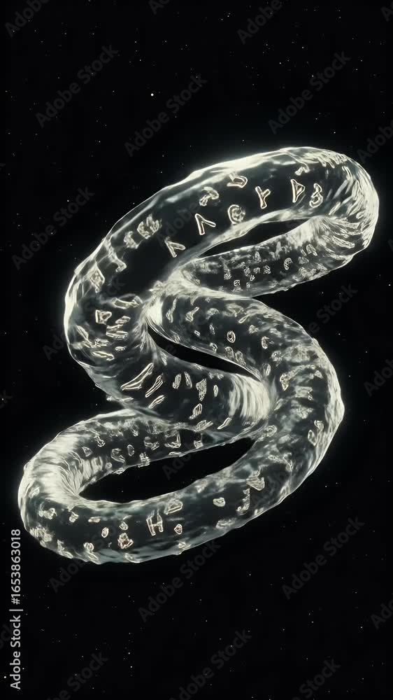 Poster abstract 3d digital art motion loop with spiral form