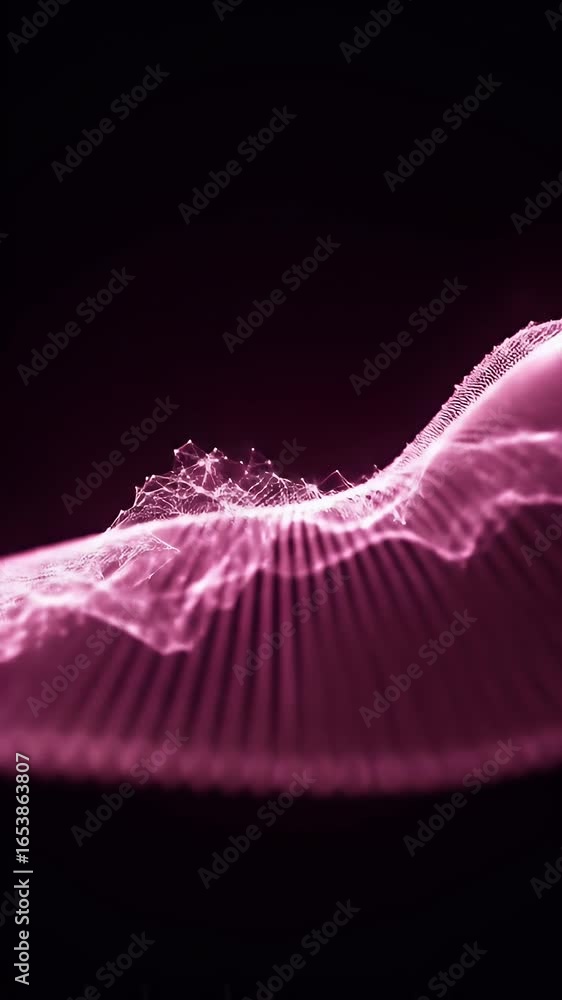Aufkleber abstract 3d digital particle wave network background