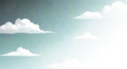 Tranquil skies illustration featuring delicate clouds and calming pastel tones